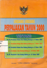 Undang -Undang Perpajakan Tahun 2000