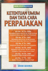 UU No:16/2000 Ketentuan Umum dan Tata Cara Perpajakan