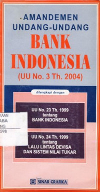 Amandemen UU Bank Indoneia No.3/2004